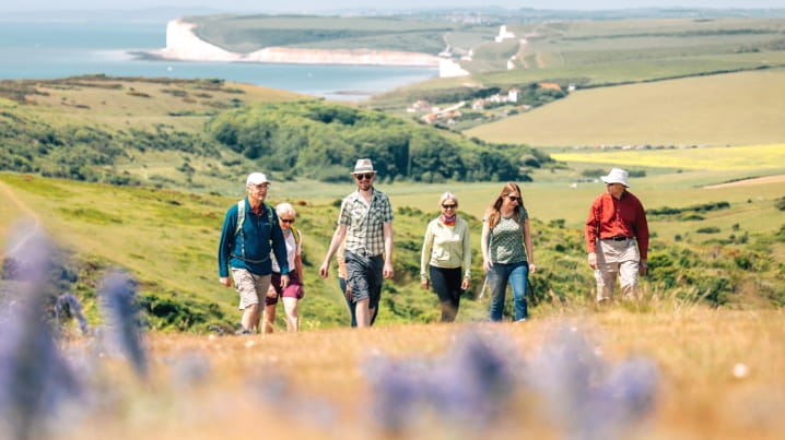 Boundless members walking on the south downs
